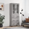 Szürke sonoma szerelt fa magasszekrény 69,5 x 34 x 180 cm