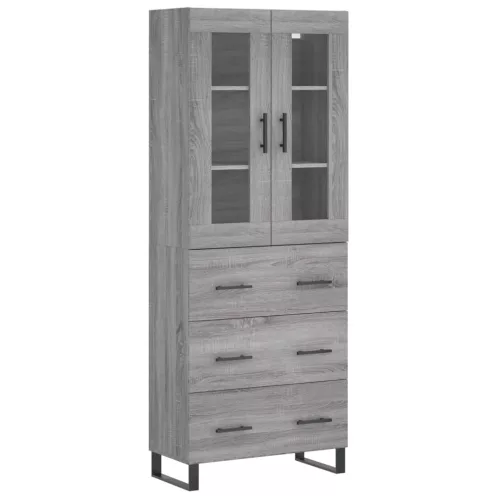 Szürke sonoma szerelt fa magasszekrény 69,5 x 34 x 180 cm
