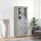 Betonszürke szerelt fa magasszekrény 69,5 x 34 x 180 cm