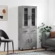 Betonszürke szerelt fa magasszekrény 69,5 x 34 x 180 cm