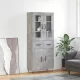 Betonszürke szerelt fa magasszekrény 69,5 x 34 x 180 cm