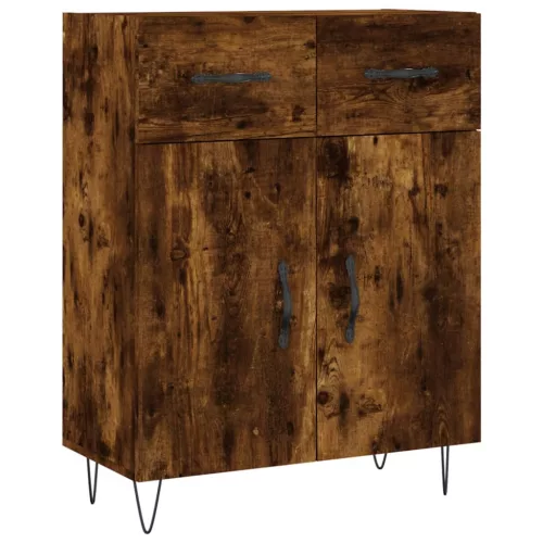 Füstös tölgy színű szerelt fa magasszekrény 69,5 x 34 x 180 cm