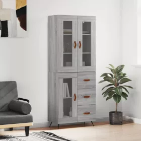 Szürke sonoma szerelt fa magasszekrény 69,5 x 34 x 180 cm