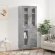 Betonszürke szerelt fa magasszekrény 69,5 x 34 x 180 cm
