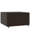 Barna polyrattan négyzet alakú kerti dohányzóasztal 50x50x30 cm