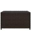 Barna polyrattan négyzet alakú kerti dohányzóasztal 50x50x30 cm