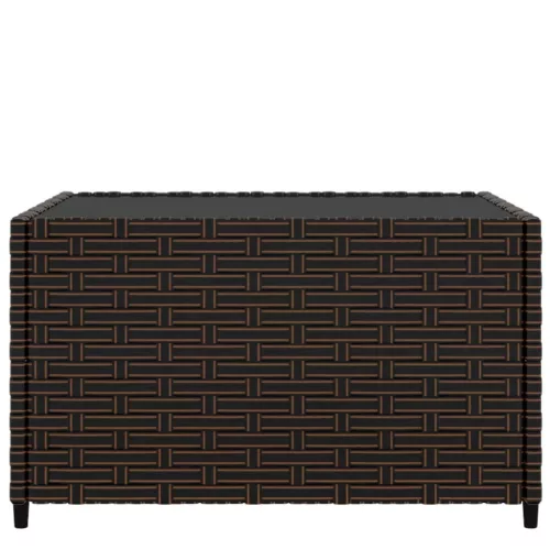 Barna polyrattan négyzet alakú kerti dohányzóasztal 50x50x30 cm