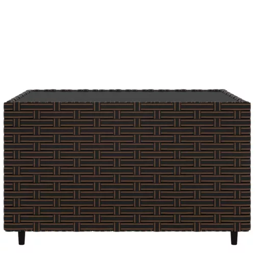 Barna polyrattan négyzet alakú kerti dohányzóasztal 50x50x30 cm
