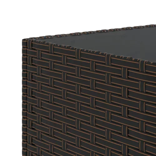 Barna polyrattan négyzet alakú kerti dohányzóasztal 50x50x30 cm