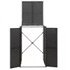 Fekete polyrattan kerekes kukatároló fészer 70 x 80 x 117 cm