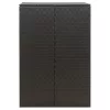 Fekete polyrattan kerekes kukatároló fészer 70 x 80 x 117 cm