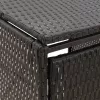 Fekete polyrattan kerekes kukatároló fészer 70 x 80 x 117 cm