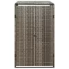 Szürke polyrattan kerekes kukatároló fészer 70 x 80 x 117 cm