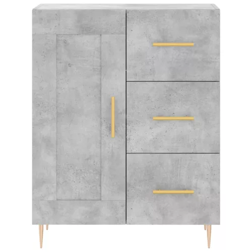 Betonszürke szerelt fa magasszekrény 69,5 x 34 x 180 cm