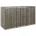 Szürke polyrattan hármas kerekeskuka tárolófészer 207x80x117 cm