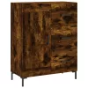 Füstös tölgy színű szerelt fa magasszekrény 69,5 x 34 x 180 cm