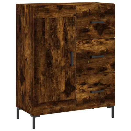 Füstös tölgy színű szerelt fa magasszekrény 69,5 x 34 x 180 cm