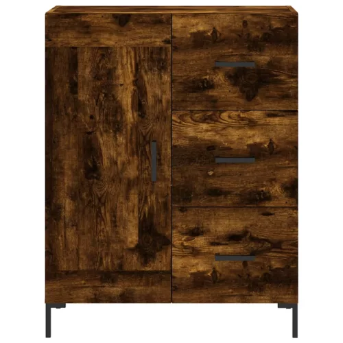 Füstös tölgy színű szerelt fa magasszekrény 69,5 x 34 x 180 cm