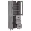 Szürke sonoma szerelt fa magasszekrény 69,5 x 34 x 180 cm
