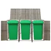 Szürke polyrattan hármas kerekeskuka tárolófészer 207x80x117 cm