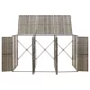 Szürke polyrattan hármas kerekeskuka tárolófészer 207x80x117 cm