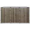 Szürke polyrattan hármas kerekeskuka tárolófészer 207x80x117 cm