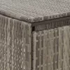 Szürke polyrattan hármas kerekeskuka tárolófészer 207x80x117 cm