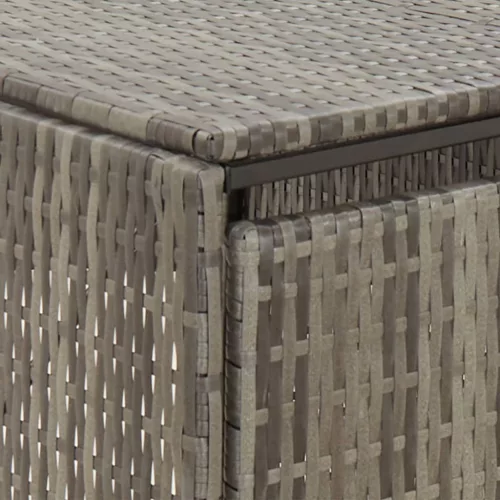 Szürke polyrattan hármas kerekeskuka tárolófészer 207x80x117 cm
