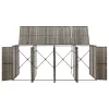 Szürke polyrattan négyes kerekeskuka tárolófészer 274x80x117 cm