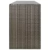 Szürke polyrattan négyes kerekeskuka tárolófészer 274x80x117 cm