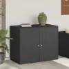 Fekete polyrattan kerti tárolószekrény 100 x 55,5 x 80 cm