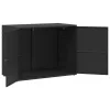 Fekete polyrattan kerti tárolószekrény 100 x 55,5 x 80 cm