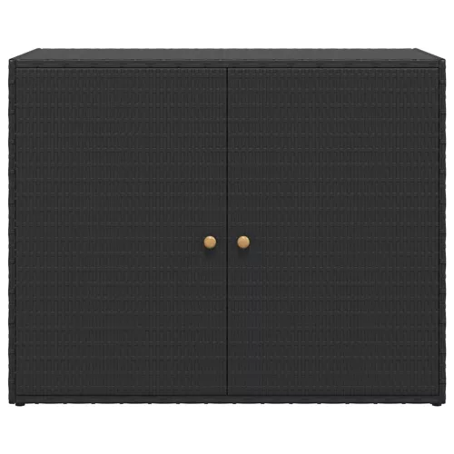 Fekete polyrattan kerti tárolószekrény 100 x 55,5 x 80 cm