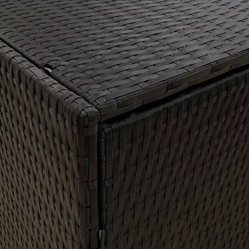 Fekete polyrattan kerti tárolószekrény 100 x 55,5 x 80 cm