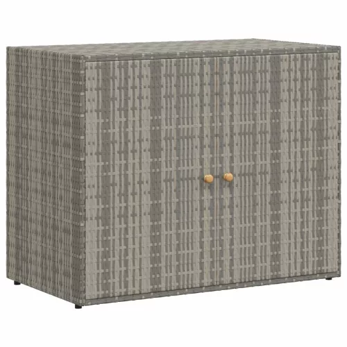 Szürke polyrattan kerti tárolószekrény 100 x 55,5 x 80 cm
