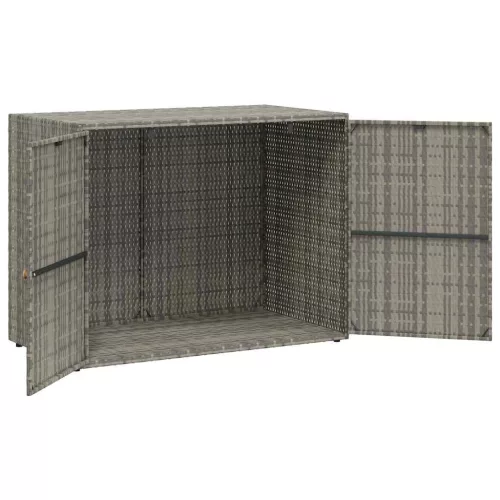 Szürke polyrattan kerti tárolószekrény 100 x 55,5 x 80 cm