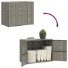 Szürke polyrattan kerti tárolószekrény 100 x 55,5 x 80 cm