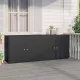 Fekete polyrattan kerti tárolószekrény 198 x 55,5 x 80 cm