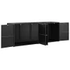 Fekete polyrattan kerti tárolószekrény 198 x 55,5 x 80 cm