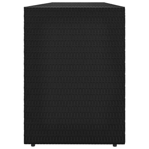 Fekete polyrattan kerti tárolószekrény 198 x 55,5 x 80 cm