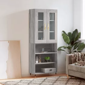 Szürke sonoma szerelt fa magasszekrény 69,5 x 34 x 180 cm