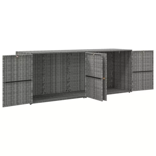 Szürke polyrattan kerti tárolószekrény 198 x 55,5 x 80 cm