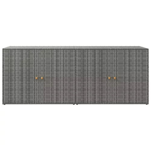 Szürke polyrattan kerti tárolószekrény 198 x 55,5 x 80 cm
