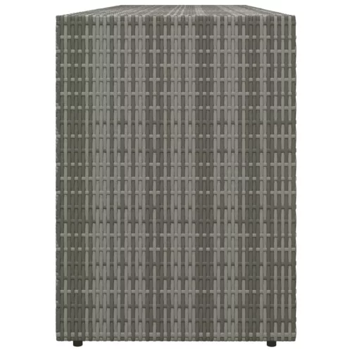 Szürke polyrattan kerti tárolószekrény 198 x 55,5 x 80 cm