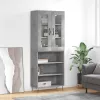 Betonszürke szerelt fa magasszekrény 69,5 x 34 x 180 cm