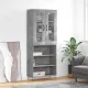 Betonszürke szerelt fa magasszekrény 69,5 x 34 x 180 cm