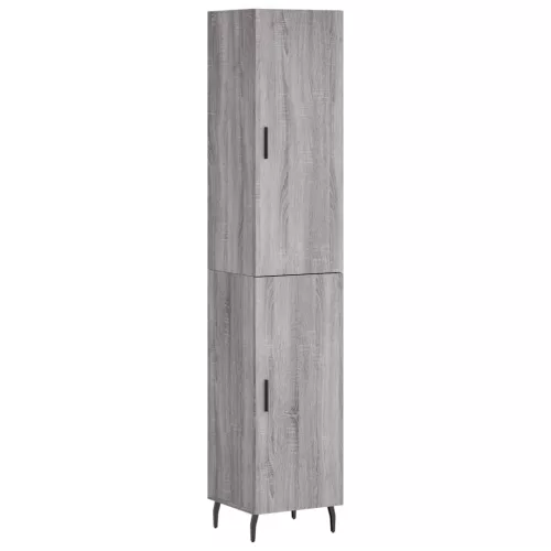Szürke sonoma szerelt fa magasszekrény 34,5 x 34 x 180 cm
