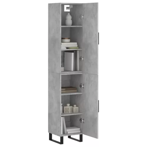 Betonszürke szerelt fa magasszekrény 34,5x34x180 cm