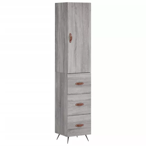 Szürke sonoma szerelt fa magasszekrény 34,5 x 34 x 180 cm