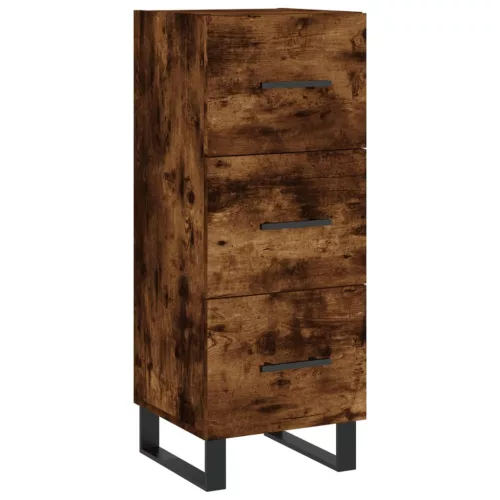 Füstös tölgy színű szerelt fa magasszekrény 34,5x34x180 cm